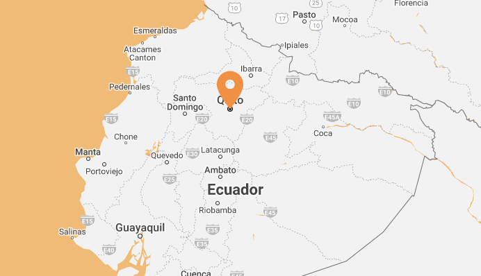 Map showing Quito, Ecuador