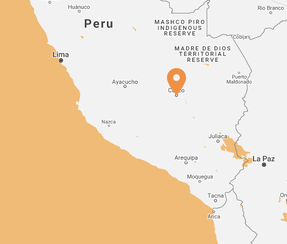 Map of Cusco, Peru