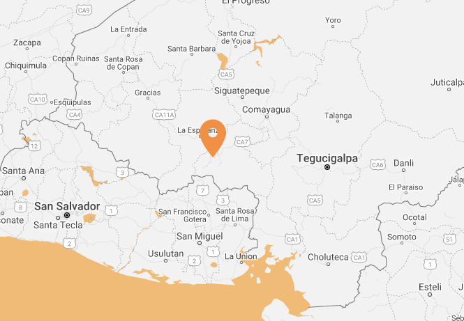 Marcala, Honduras map zoomed