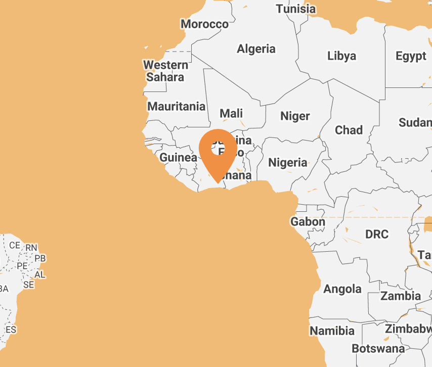 map of Cote d'Ivoire