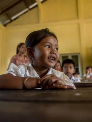 young girl in school